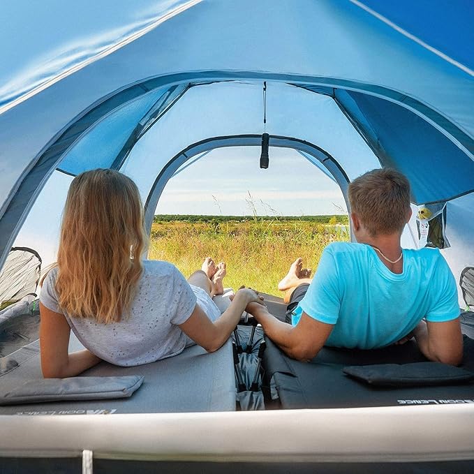 MOON LENCE Pop Up Tent 3-4 Person, 60s Instant Setup Camping Tent with 2 Doors, Water-Resistant & Windproof Dome Tent for Car Camping, Backyard, Traveling