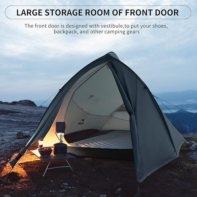 Naturehike Cloud Up 1 Person Tent, Lightweight Backpacking Tents for One Man, Waterproof Ultralight One Person Tent for Camping Hiking Backpacking
