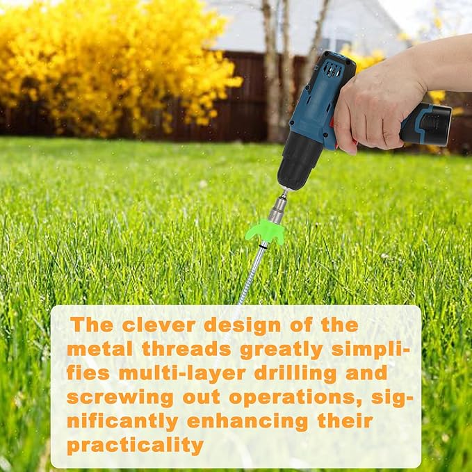30 Pack 8" Heavy Duty Tent Stakes Screws- Glow in The Dark Metal Tent Stakes-Drill in Style Ground Anchor Screw in Pegs for Camping Patio Garden Awning Canopy Grassland, Comes with Hexagon Head Drive
