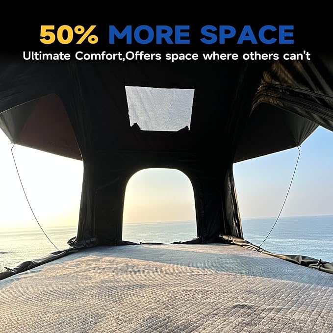 Rooftop Tent Hard Shell,Car SUV Waterproof,Aluminium Alloy RTT Easy Setup,Car Truck Bed Tent for Camping,Car Roof Top Tent Black-Topoak Nebula XL