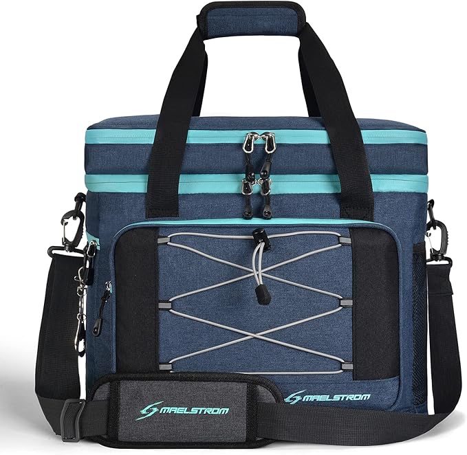 Maelstrom Collapsible Soft Cooler Bag, 24/30/60/75 Cans Beach Cooler, Ice Chest, Leakproof & Portable for Beach, Camping, Road Trips & Grocery Shopping