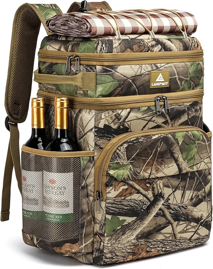 Laripwit 54/40 Cans Backpack Cooler Insulated Leak-Proof Large Cooler Backpack Double Deck Lunch Backpack for Men Women - Perfect Soft Cooler Bag for Tactical, Camping, Picnic, Beach, Hiking