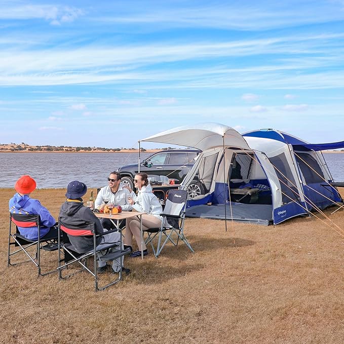 KingCamp SUV Tent, Instant 6-8 Person Waterproof & Windproof Tailgate Car Camping Tent with Movie Screen for Family Camping & Outdoor Adventures