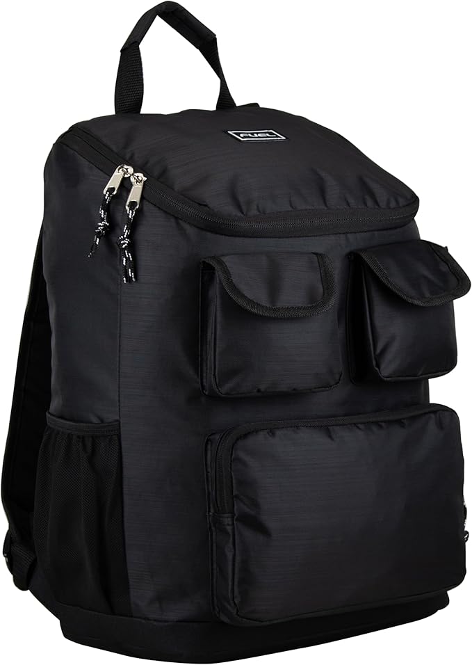 FUEL Storm Multi-Pocket Cargo Backpack with High Capacity Top-Loader Entry - Black