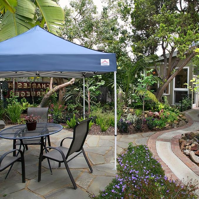10'x10' Pop Up Canopy Tent Commercial Instant Shelter with Heavy Duty Roller Bag, 4 Canopy Sand Bags, 10x10 FT Navy Blue