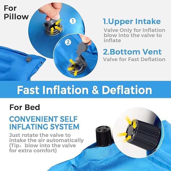 Goplus 2 Person Self-Inflating Camping Sleeping Pad, Black, 74 x 52 inch