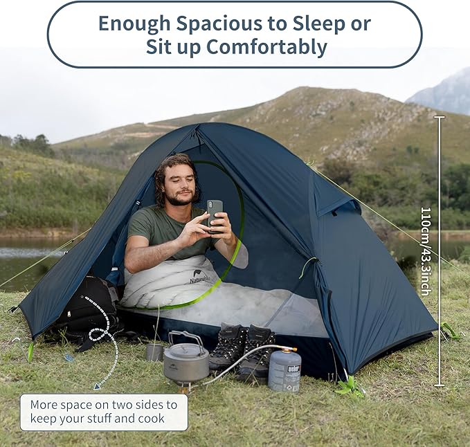 Naturehike Backpacking Tent for 1 Person Camping Hiking Lightweight Waterproof one Person Tent with Footprint