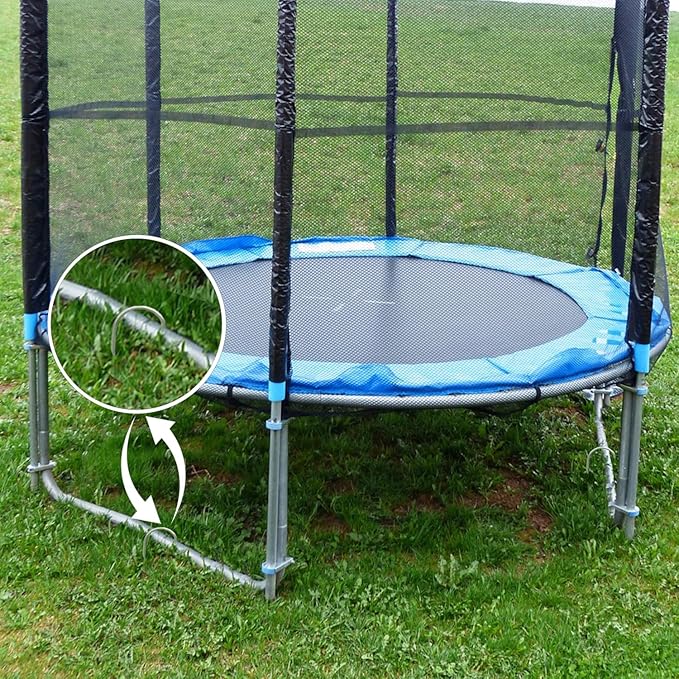 Ashman Heavy Duty Trampoline Stakes, Safety Ground Anchors, Tent Pegs 4 Pack