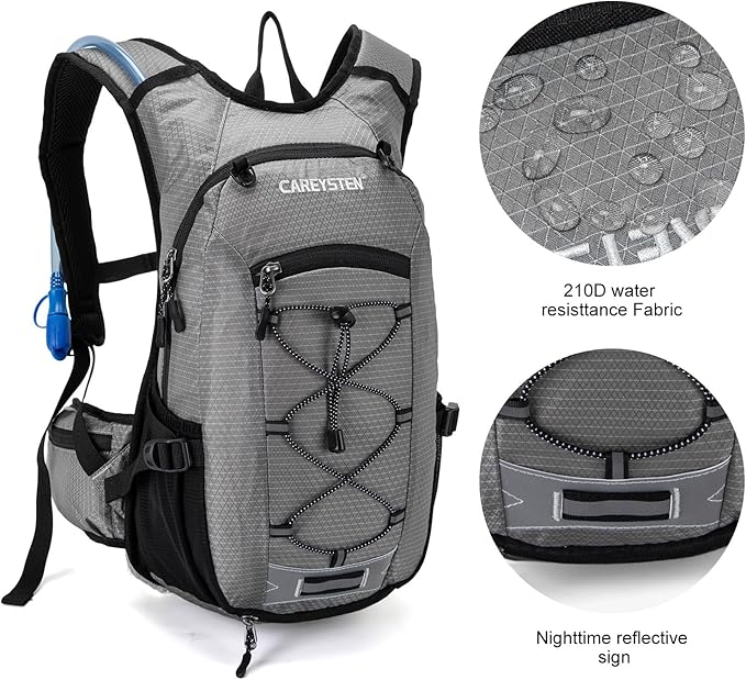 Hydration Backpack Cycling Backpack Women Running Backpack Water Backpack for Hiking Biking Backpack for Men Equipped with 2L Water Bag