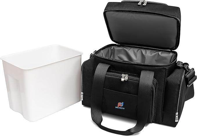 Extra Large Cooler Bag (15x12.5x9 in) with Leakproof Hard Liner. Two Insulated Compartment, Heavy Duty Fabric, Thick Insulation, Reinforced Stiches, Multiple Pockets, Durable Zipper.