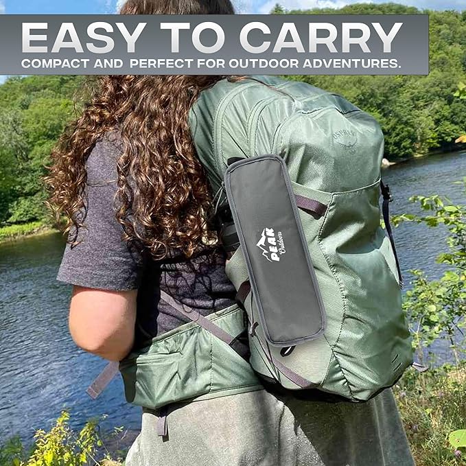 Peak Outdoors Backpacking Chair Lightweight Camping Chair – High Back Ultralight Folding Camp Chair with Storage Bag, Compact Portable Tall Hiking Chair and Beach Chair (Grey)