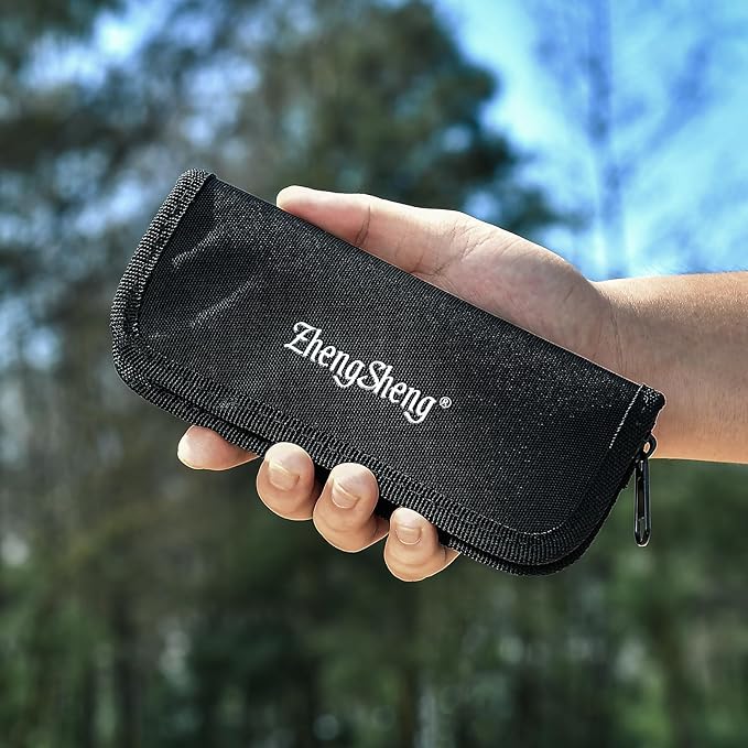 Folding Chef Knife with Nylon Pouch 4.8" Sharp 440A Stainless Steel Blade Wooden Handle Pocket Foldable Japanese Style Kitchen Knife for Outdoor Camping Cooking