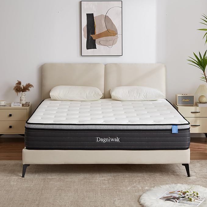Full/Queen/King Size Foam Mattress, Skin Friendly, Provides Targeted Support, Noiseless Sleep, Simple Comfort, 10/12-inches Thickness Available (Cream White, King (U.S. Standard), 12, Inches)
