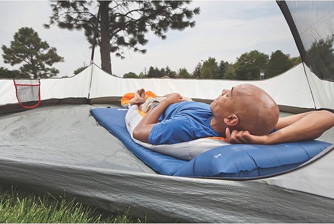 Coleman Self-Inflating Sleeping Pad with Pillow, Lightweight Inflatable Camp Pad with Extra Support & Quick Deflation, No Air Pump Needed