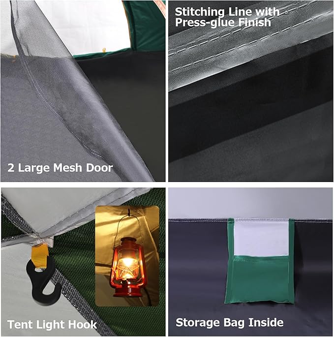Pop Up Tents for Camping, 2-3 Person Camping Tent 60s Automatic Easy Setup Dome Tent, Waterproof Family Camping Tents, Lightweight Tents for Camping Hiking Backpacking Fishing Hunting