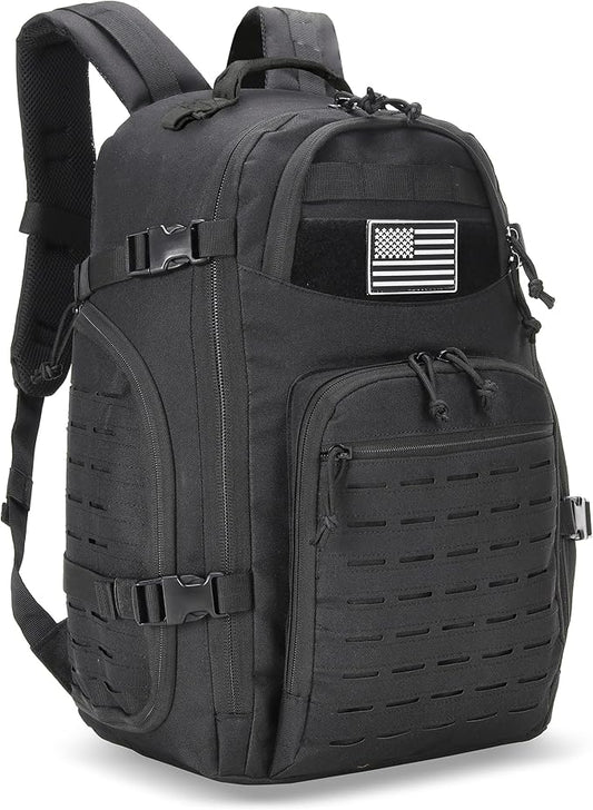 35L Tactical Backpack for Men Heavy Duty Military Backpack 3 Day Assault Pack Molle Backpack Hiking Rucksack (Black1)