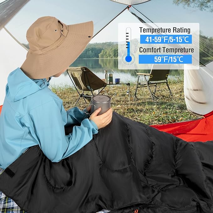 REDCAMP Cotton Flannel Sleeping Bag for Camping Backpacking, Adults Cold Weather Envelope Sleeping Bags with 2/3/4/6lbs Filling