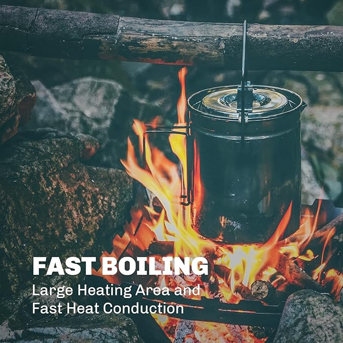 Firemaple Antarcti Stainless Steel Pot - Food Grade SUS304 Camping Pot with Steaming Function - Lightweight and Durable for Outdoor Cooking