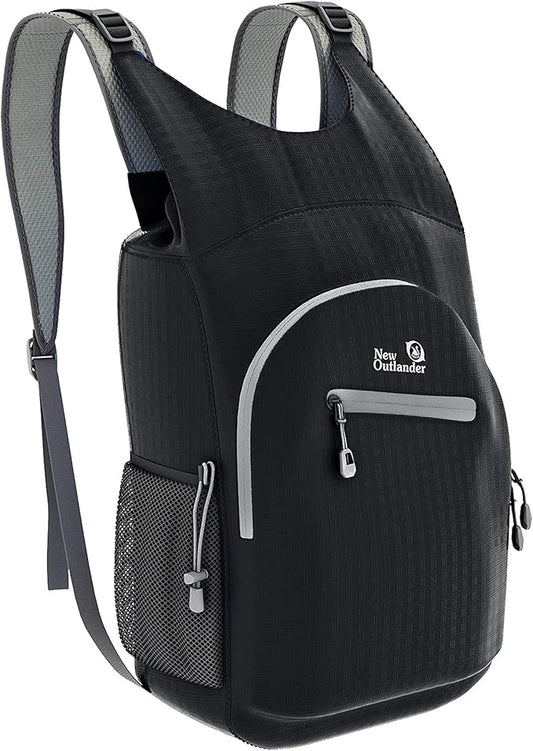 Outlander 100% Waterproof Hiking Backpack Lightweight Packable Travel Daypack(Black)