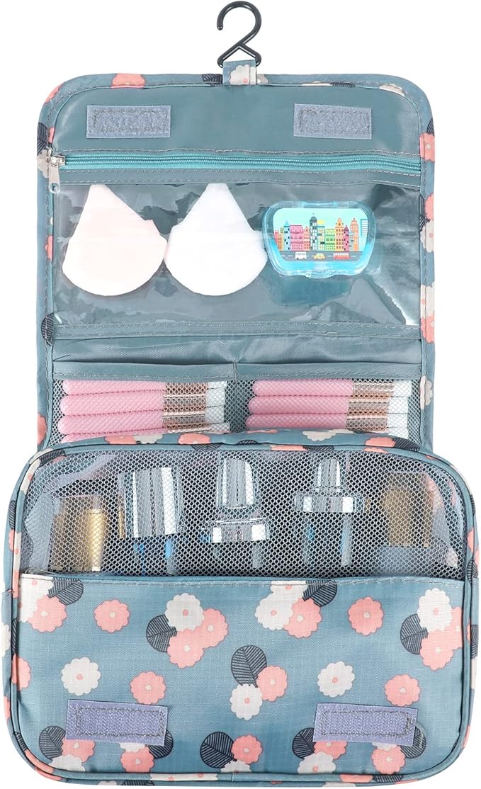 Pengxiaomei Toiletry Bag with Hook, Waterproof Hanging Cosmetic Bag Portable Travel Makeup Pouch Multifunction Handle Toiletry Bag for Women Mothers Day Gifts
