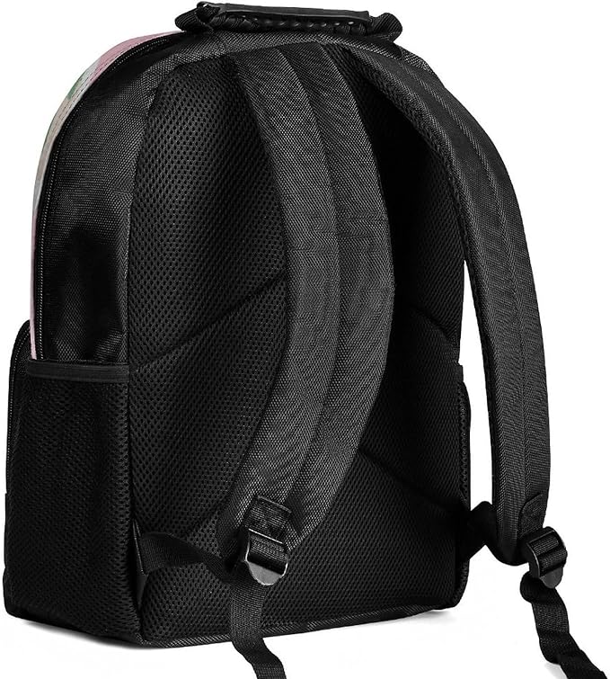 Lightweight Daypack Backpack for Trekking Work Running, Big Capacity Multipurpose Anti-Theft Bookbag, Pink Unicorns Face Business Computer Bag