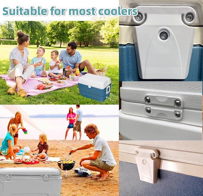 Cooler Hinge and Latch Replacement Kit for Igloo,Repair and Replace Cooler Components,4 Hinges and 2 latches