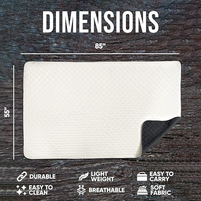 EverSnug Large Waterproof Outdoor Blanket - Extra Thick Premium Quilted Fleece, Waterproof & Windproof, Great for Camping, Picnics, Beaches, Stadiums, Dogs