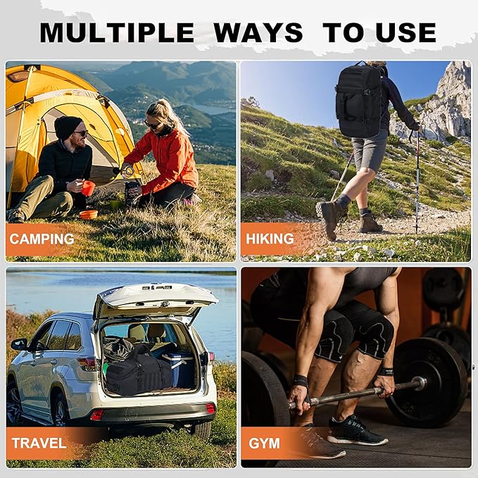Gym Bag, 3-in-1 Duffel Backpack, Waterproof Travel & Sports Bag for Outdoor, Tactical, Camping & Hunting – Weekend & Overnight Gear