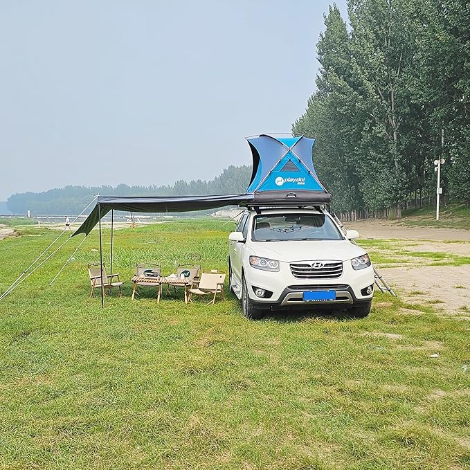 2 Person Inflatable Car Roof Top Tents with Pump and Awning,4 Season Camping Dome Roof Top Tent Camping Tent for SUV, Truck and Universal Car,Easy Setup