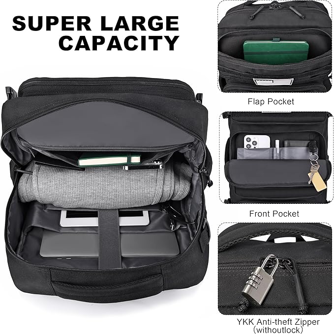 40L Travel Backpack Mens TSA Approved Carry-on Durable Large Weekender Backpack Fits 17.3 Inch Laptop YKK-Zipper AER Travel Pack with USB Charging Port Shoes Compartment