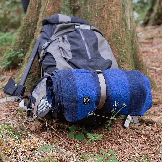 Arcturus Plaid Wool Blankets - 4.5lbs Warm, Heavy, Washable, Large | Great for Camping, Outdoors, Sporting Events, or Home