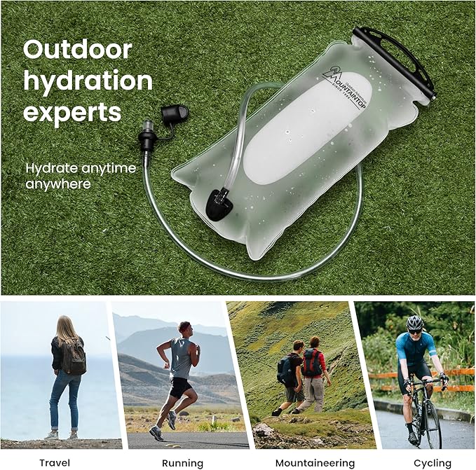 MOUNTAINTOP Hydration Bladder 3L Outdoor Hydration System for Backpack Water Reservoir for Biking Hiking Running Camping Climbing