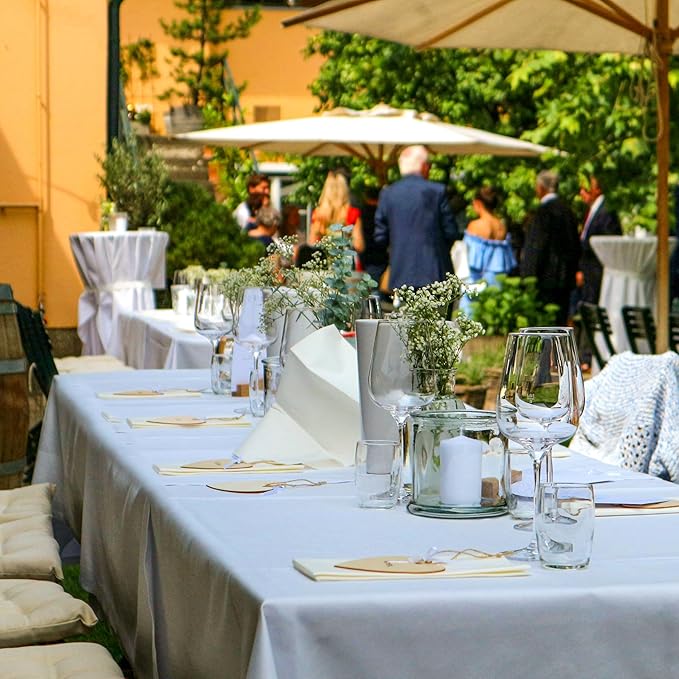 8 Foot Folding Table 96 inch Heavy Duty 8ft Plastic Portable Foldable Table with Handle Indoor Outdoor White 8' Dining Table for Picnic, Party and Camping