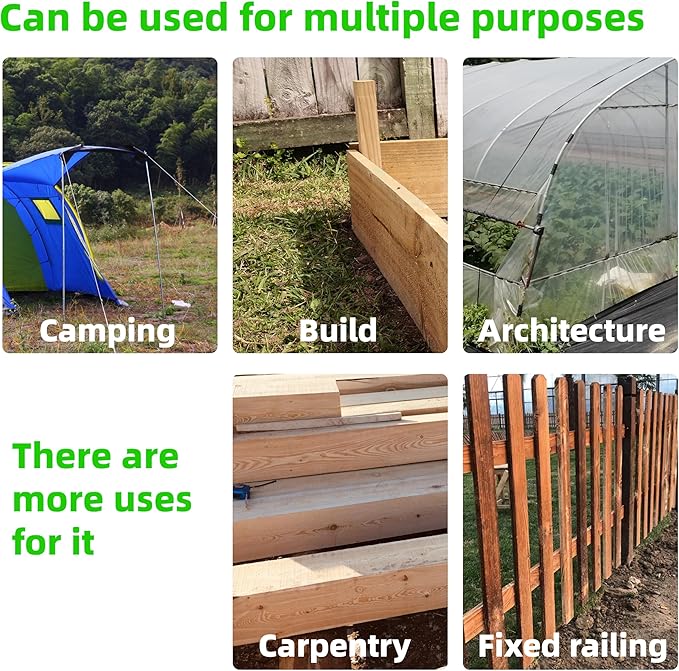 16 Pieces 24-Inch Garden Ground Stakes Galvanized Steel Rebar Stake - Heavy Duty Anchors for Tents, Position Kits,Fences, and Trampolines