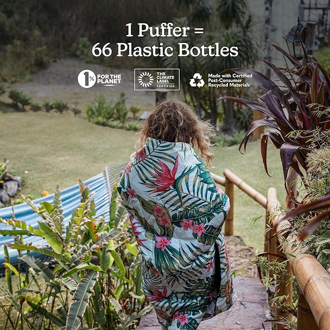 Nomadix Puffer Blanket – Water-Resistant, Eco-Friendly Insulated Blanket with Snaps for Camping, Beach, and Travel, Made from Recycled Materials