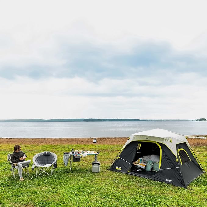CORE Blackout 6 Person Instant Cabin Tent with Footprint and Tent Kit