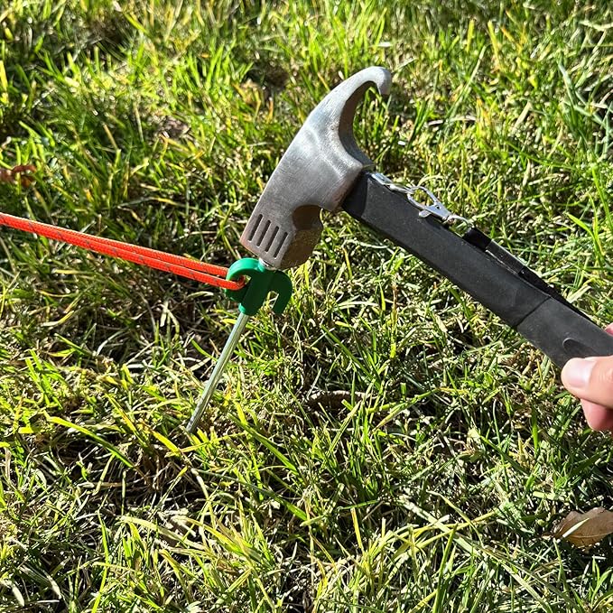 Tent Stakes, 20PCS Galvanized Ground Stake, 10 Inch Non-Rust Metal Tent Pegs Camping Tent Spikes Anchors for Outdoor Canopy, Yard Stakes for Garden, Hiking -Green