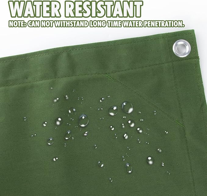 CARTMAN Finished Size 10x12 Feet Canvas Tarp with Rustproof Grommets, Heavy Duty Multipurpose Tarpaulin Cover for Canopy Tent, Roof, Camping, Woodpile