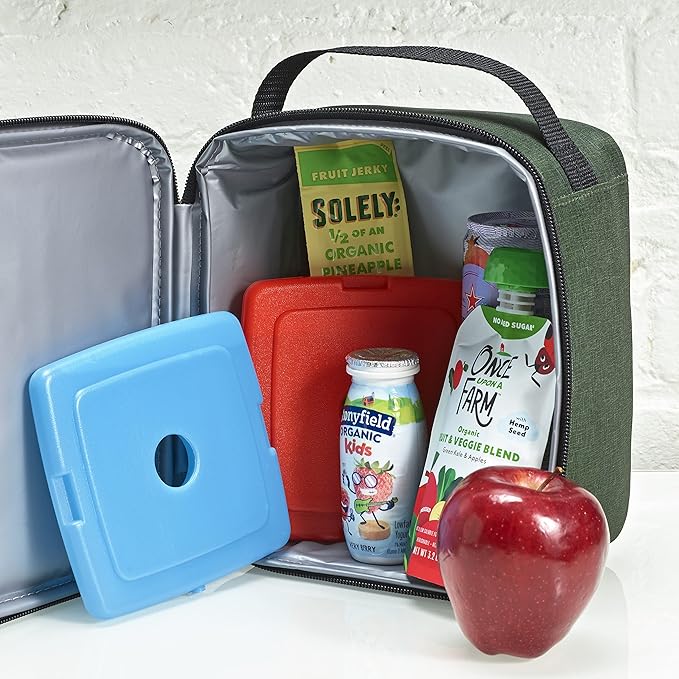 Cool Coolers by Fit & Fresh Slim Ice Packs, Quick Freeze, Space-Saving, Reusable Ice Packs for Lunch Boxes & Coolers