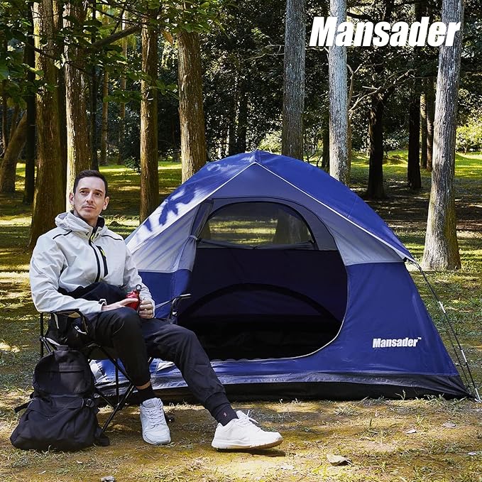 Camping Tent, Waterproof 2/3/4 Person Tents for Camping, Lightweight Easy Set Up Outdoor Hiking Tent Backpacking Tent with Carry Bag, Backpack Tent Suit for Family Beach Hiking Travel