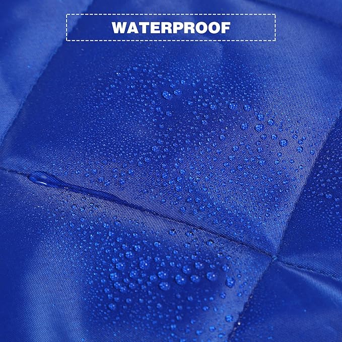 REDCAMP Large Warm Camping Blanket with Sherpa Lining, Cold Weather Outdoor Windproof Blanket for Camping Stadium, Machine Washable 59"x 79" Blue