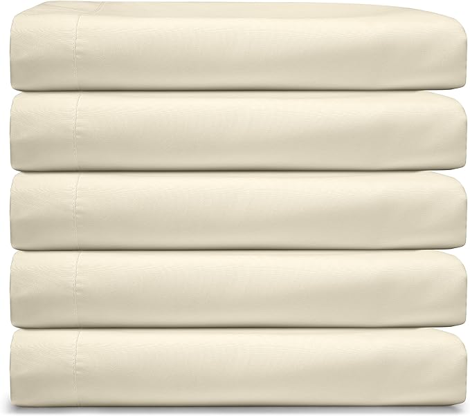 Clara Clark RV Queen Sheets, 6 Piece RV Sheets Set - Hotel Luxury Sheets for RV Bunks, Super Soft Bedding Set, Short Queen,Beige Cream