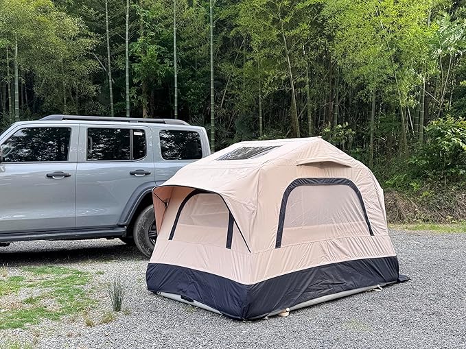 Inflatable Rooftop Tent for Car SUV Truck,2 Person Roof Top Camping Tent with Mattress & Ladder, Waterproof 300D Oxford Fabric, Windproof Design for Overlanding and Outdoor Adventure