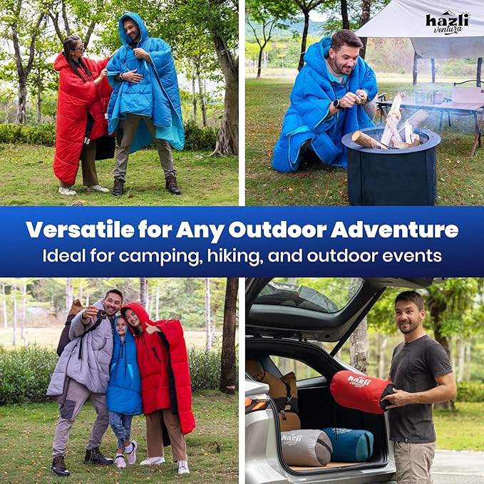 hazli Comfortable Wearable Blanket - Insulated Camping Blanket Outdoor