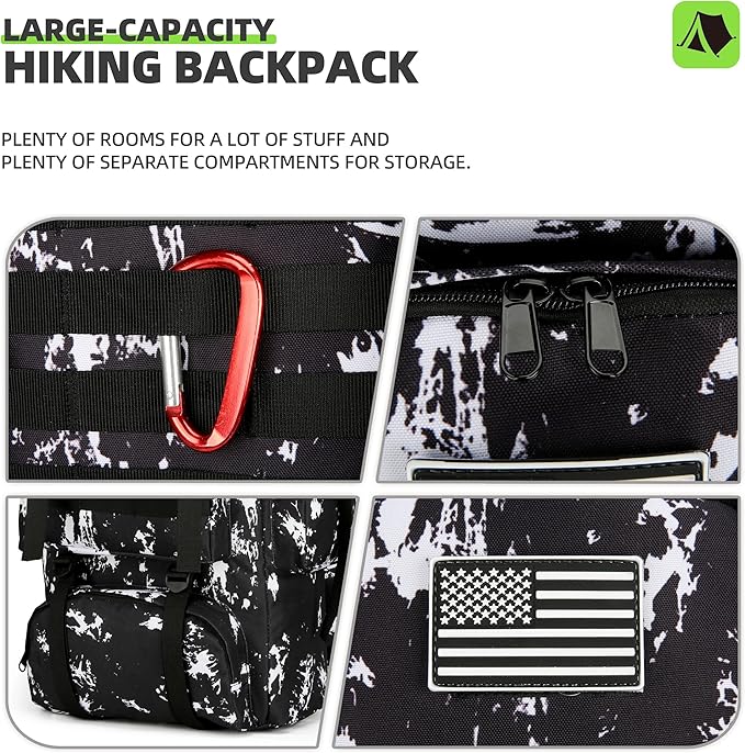 King'sGuard 70L Camping Hiking Backpack for Men Women Large Military Tactical Backpack Molle Rucksack Backpack for Outdoor