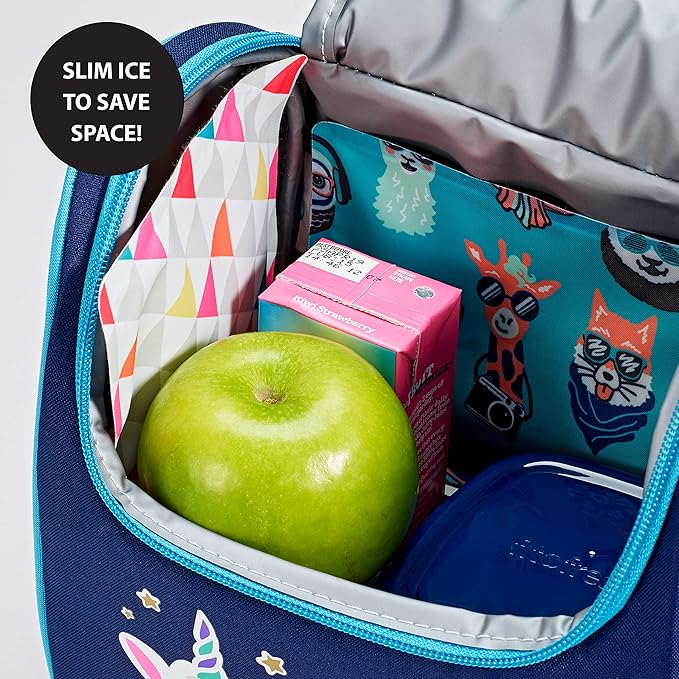 Cool Coolers by Fit & Fresh 2 Pack Soft Ice, Flexible Stretch Nylon Reusable Ice Packs for Lunch Boxes & Coolers, Multi-Colored