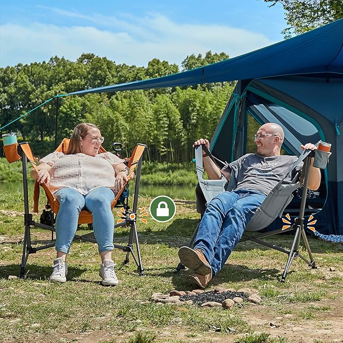 TIMBER RIDGE Hammock Camping Chair, Oversized Swinging Chair with Adjustable Back and Seat Height, Portable Folding Rocking Camping Chair for Outdoor Lawn, Backyard and Patio, Supports 400lbs
