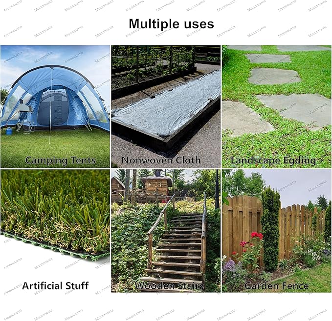 Moonmama Ground Stakes Steel Rebar Stakes Tents Nails Heavy Duty Garden Stake Ground Anchor Pegs U Shaped Metal Fences Stake for Trampolines Camping Canopies Sheds Swing Sets, 10inch 4ge (4)