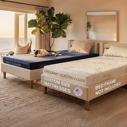 Foamma Custom RV Mattress - High-Density Foam Pad & Cushion for Beds & DIY Projects - Polyurethane Upholstery with Quilted or Water-Resistant Cover, Mid Firm or Firm, Optional Gel Memory Foam Add-On