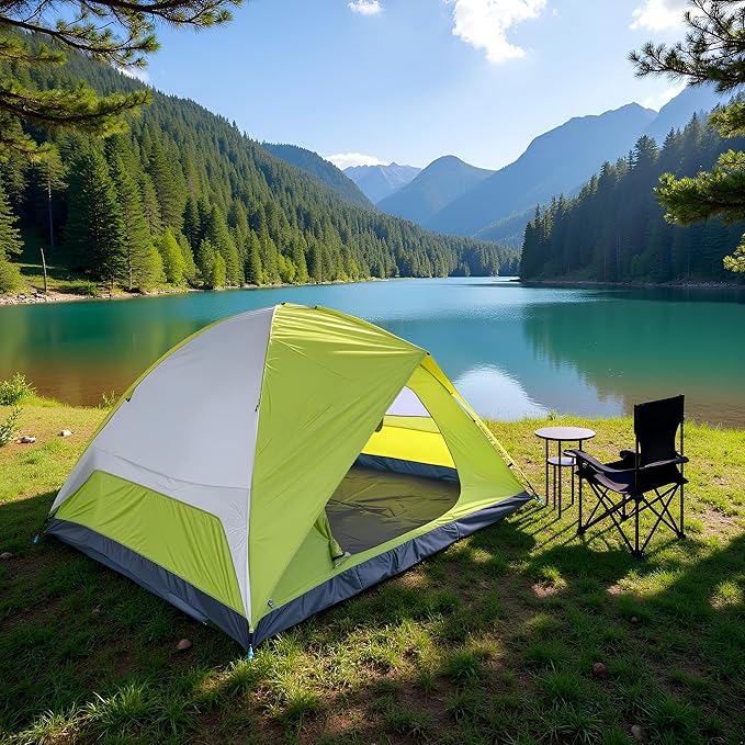4-6 Person Dome Camping Tent, Family Camping Tent, 83x106 inches, Waterproof Oxford Flooring, for Fishing, Outdoor Camping, Hiking, Study Tours, Summer Camps.